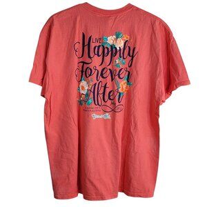 Blessed Girl TShirt Pink XL Crew Neck Short Sleeve Floral John 14:3 Live Happily